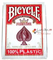 acceder a la fiche du jeu Jeu de Cartes Prestige - 100 % plastique bicycle dos rouge